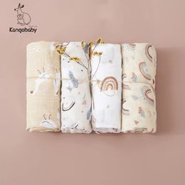 Kangobaby 100% coton 4 pièces coffret cadeau # ma vie douce # couverture d'emmaillotage en mousseline design toutes saisons 240313