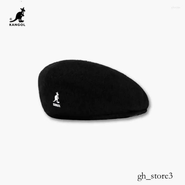 Kangol Cap Boinas Original KANGOL Lana Boina 504 Gorra Hombres Mujeres Sombrero Moda Señoras Color Sólido Casual Invierno Sombreros Otoño y Kangol Sombrero 96