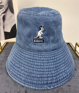 Kangol Kangaroo Cowboy Fisherman039S Blue Wash Old Big Brim Sun Leisure Fashion Street Basin Hat2707364