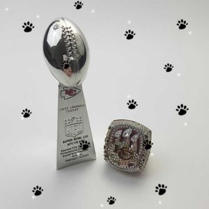 Bague de championnat Kansas Chieftain avec ensemble d'inscription pour le trophée du Super Bowl de 10 cm