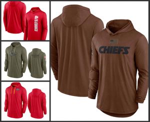 Kansas''City''Chiefs''Men saludan al servicio sudadera con capucha tonal