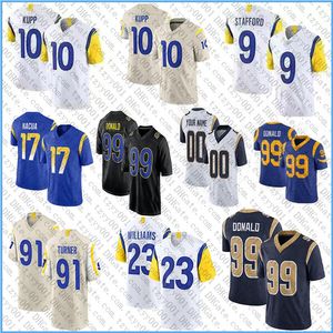 17 Puka Nacua 9 Matthew Stafford 10 Cooper Kupp Jerseys de fútbol personalizado Aaron Donald Kyren Williams Kobie Turner Tyler Higbee Brycen Hopkins Steve Avila Byron Young