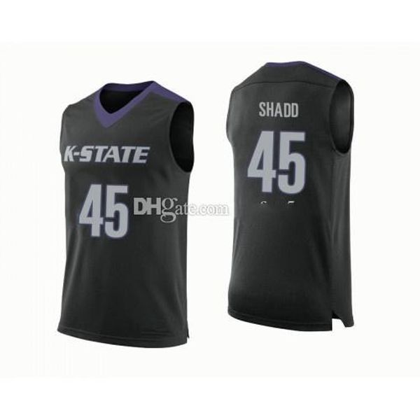 Kansas State Wildcats College # 45 Nigel Shadd # 99 Carlbe Ervin II Jersey Basketball Mens Ed Numéro personnalisé Nom Jerseys