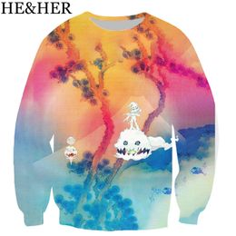 West Kids See Ghost Mannen Dames 3D Kleur Gedrukt Sweatshirts Unisex Hip Hop Stijl Streetwear Casual Sweatshirt Hooded Top
