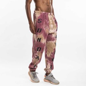 Kanyechao merk Zondag Service Tie Geverfd Hip Hop Slacks Heren en Dames Sportbroek