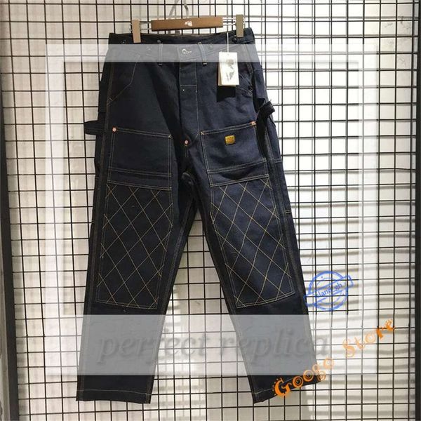 Pantalones KAPITAL para hombre, tela pesada, lona, multibolsillos, Cargo, hombres, mujeres, calidad, pantalones multilínea, pantalones negros albaricoque, 328