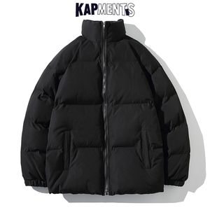 KapeMeren Mannen Harajuku Solid Warm Puffer Jacket Parka Mens Japanse Streetwear Winterjas Mannelijke Koreaanse Mode Bubble Jas 211204