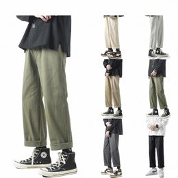 Kapments Hommes Harajuku Vintage Cargo Pantalon 2023 Salopette Homme Coréen Fis Solide Jambe Large Pantalon de Joggeurs Casual Pantalon de Survêtement Noir I4Et #