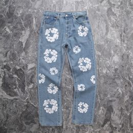 Marque Kapok Sweats à capuche pour hommes Sweats à capuche à fleurs blanches Jeans pour hommes Readymade Co Branded Denim Tears Kapok Tidal Print Sweat à capuche T6YI