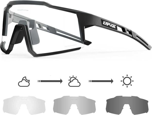 Kapvoe Lunettes de vélo colorées MTB Transparent vélo de transition Vélo