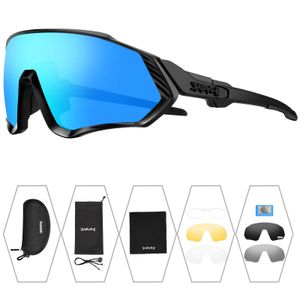 Kapvoe lunettes de cyclisme polarisées 5 lentilles lunettes de soleil de vélo Uv400 femmes hommes lunettes de Sport lunettes de vélo équitation Anti pêche 240314