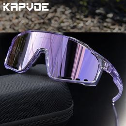 Kapvoe Cycling -bril Zonnebril gepolariseerde Mens UV400 Racing Bike Eyewear Women Sport Goggles240129