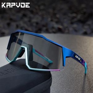 Kapvoe Pochromic Cycling Glasses Outdoor Sports Men Fiets Women Mountain Bicycle Riding Protection Budent bril Rywear 240419