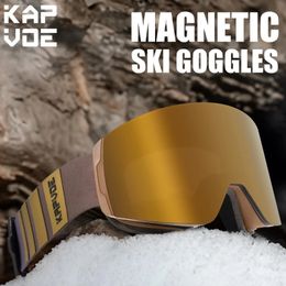 Kapvoe gafas de esquí de doble capa antivaho UV400 gafas de nieve para Snowboard gafas para motos de nieve gafas para deportes al aire libre esquí 240109