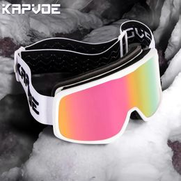 Kapvoe Skibril Sneeuwbril Heren UV400 Anti-condens Coatings Sneeuwscooter Snowboard Skiën Dames Zonnebrillen Outdoor Wintersport 240109