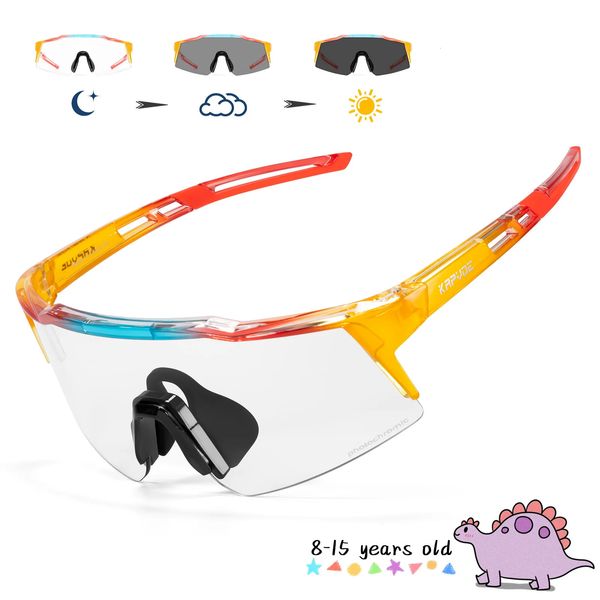 Kapvoe Gafas para adolescentes Gafas de sol pocromáticas Deportes Ciclismo Niños UV400 Gafas de bicicleta para niños Gafas de protección para bicicletas para niñas al aire libre 240115