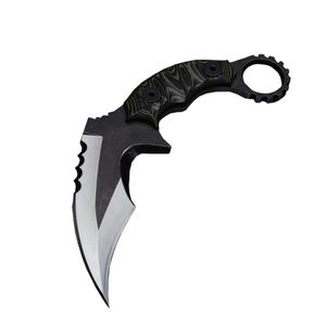 Couteau à griffes Karambit Ds lame satinée G10 poignée couteaux à lame fixe extérieure avec Kydex H5428