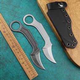 Karambit Fixed Blade Hunting Knife Real Fixed Blade Combat Couteau Kydex Sage de gaine Tactique Tactical Survival Tool Woaxt