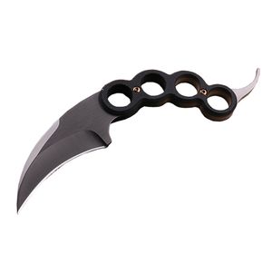 Couteau Karambit 9CR18MOV, lame en acier revêtu de titane, manche G10, couteaux à griffes avec Kydex H5445