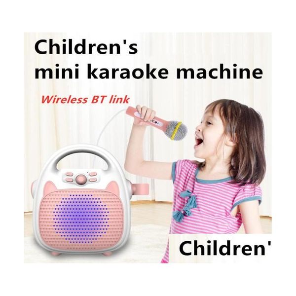 Karaok Player Enfants K Sing Home O Sans Fil Bt Micro Téléphone Vidéo Enfants Mini Hine Tv Ktv Haut-Parleur Haut-Parleur De Poche Drop Delivery Dh5Uy