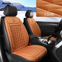 Karcle chauffe-siège de voiture électrique chauffant coussin de chauffage de voiture couverture de siège d'hiver accessoires de voiture H220428