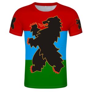 Karelia Tshirt Numéro de nom sur mesure gratuit Karjalan Tazavalla T-shirt Flag DIY Russe Russie Rossiya Segezha Kem Vêtements 220616