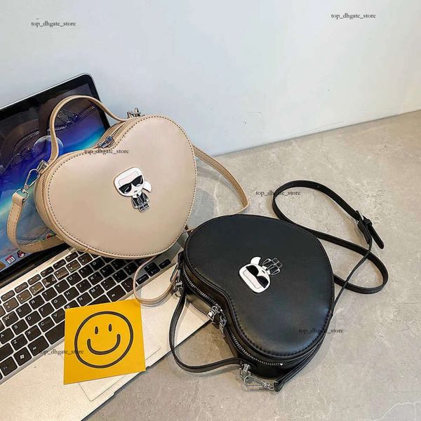 Karl Lagerfield Bag Fashion Heart Bag Diseñador de lujo Bolsos cruzados Mujeres Love Shaped Monedero Lady Brand Tote Bag Espejo Calidad Mango Bolsos de hombro 599