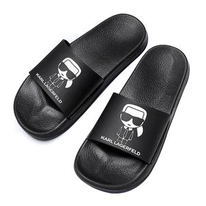 karl Sliders dames zomermode Casual Slipper Luxe Designer Sandaal 10a topkwaliteit plat strand lagerfield rubberen schoen Slide reiscadeau loafers heren sandale zwembad