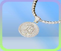 Karopel Hip Hop Full Cubic Zirconia Pendentif Personnalisez 16/18/20/24 pouces Iced Out Tennis Chain Fashion Collier Collier Gift X05092223385