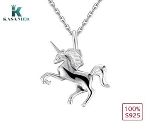 Kasanier 100 925 Sterling Silver Women ketting Vliegende eenhoornfiguur Hanger Fashion Jewelry Factory 2819814