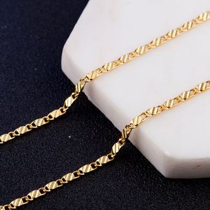 KASANIER 10 unids envío gratis oro y plata Clavicular collar sello moda mujer 2 MM ancho Figaro collar Garantía Larga Joyería Regalo
