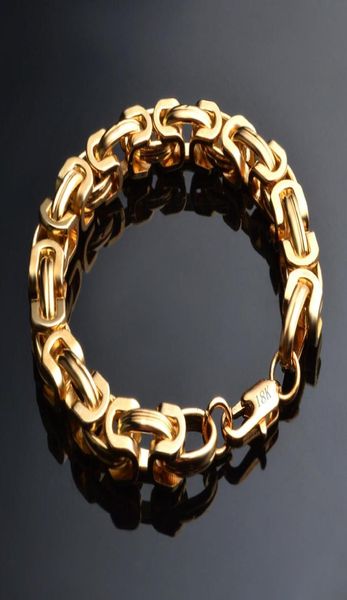 KASANIER Rock et Hip Hop Bracelet en or 9MM couleur or homme mode bijoux homme patron gourmette Bracelet nouveau pendentif Jewelry9303106