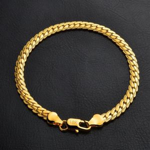 KASANIER hommes entiers Bracelet bijoux 5mm largeur couleur or 20CM longueur Bracelet pour hommes chaîne gourmette Bracelet New241R