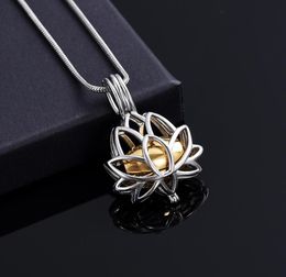 KASD1860 roestvrijstalen crematie Urns Ashes sieraden voor vrouwen cadeau -item lotus bloem crematie ketting aan je haakje urn medaillet voor 8624935