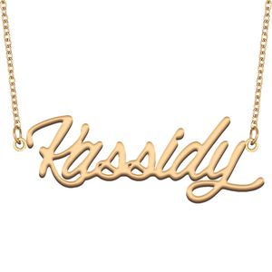 Kassidy naamkettingen hanger op maat gepersonaliseerd voor dames meisjes kinderen beste vrienden moeders geschenken 18k verguld roestvrij staal