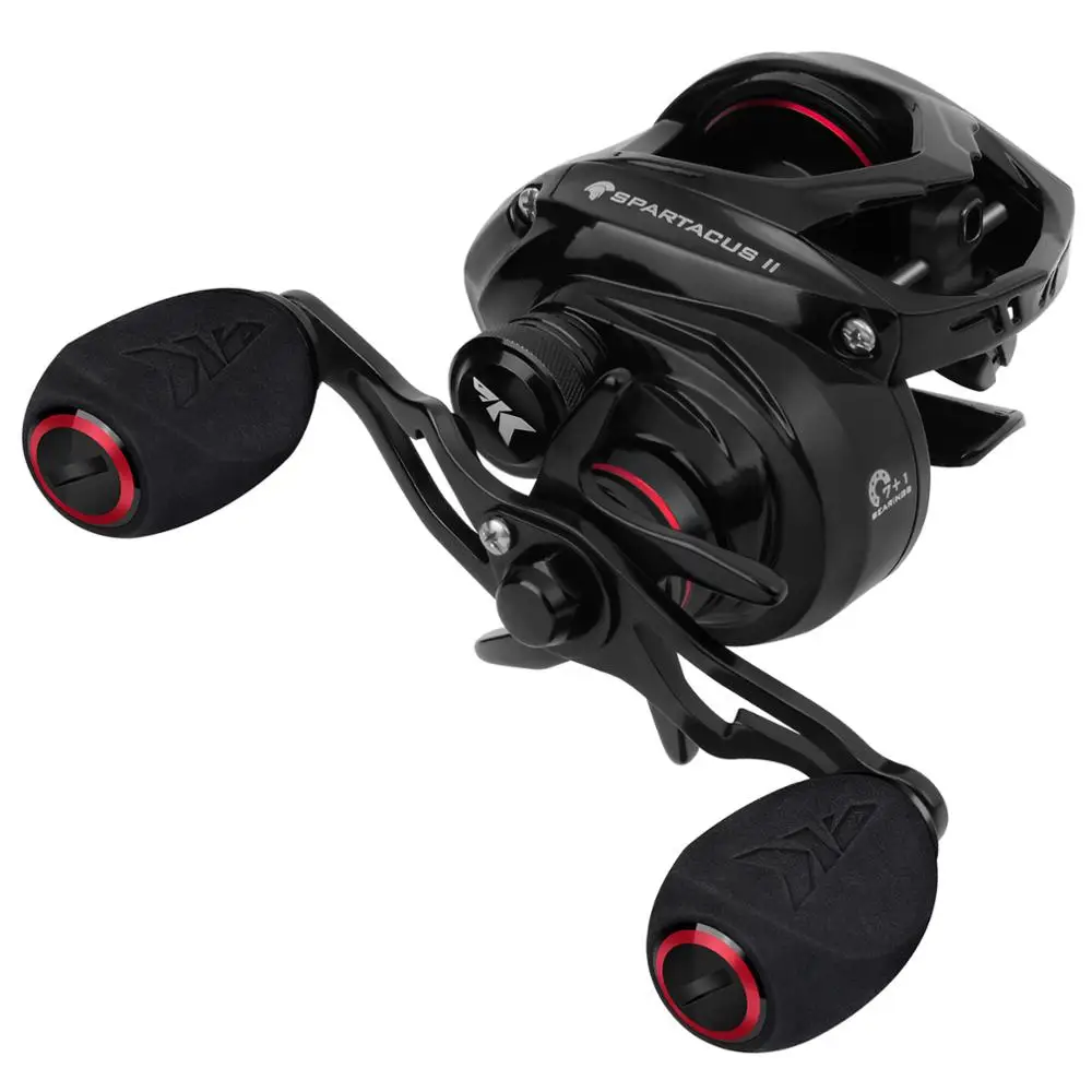 Kastking Spartacus II Red Color Baitcasting Reel 8kg Max Drag 7+1 High Speed ​​Gear Tear Coil Coil Fishio Coil