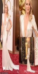 Kate Hudson Sirène Robes de soirée Cap V V Col Backless Satin 86th Oscar Celebrity Red Tapet Robes 2021 Robes formelles Evening DL8697899