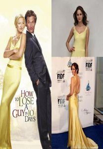 Kate Hudson Robes de soirée de célébrités en or jaune dans Comment perdre un mec en 10 jours dans les films Robes de soirée de célébrités9362892