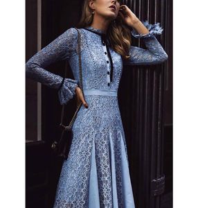 Kate Middleton Hoge kwaliteit 2021 Spring Summer New Fashion Women Party Office Out Vintage Lace lange mouwen jurk M5WU4128212