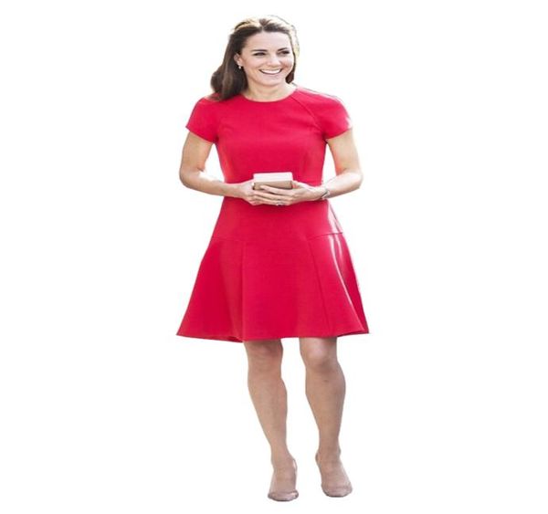 Kate Middleton Luxury Femmes Princesse robe Red Mini Party Celebrity Robes 12817636627