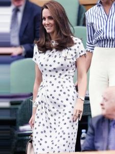 Kate Middleton Princes Hoge kwaliteit zomer dames vintage elegante mode feest chique werkplek runway witte stip potloodjurk