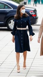Kate Middleton robe de princesse robe élégante à manches longues avec ceinture robes en jean