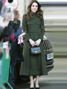 Kate Middleton – coupe-vent princesse d'automne, nouveau styliste de haute qualité, vert, mode fête, Vintage élégant, manches longues, manteau Midi