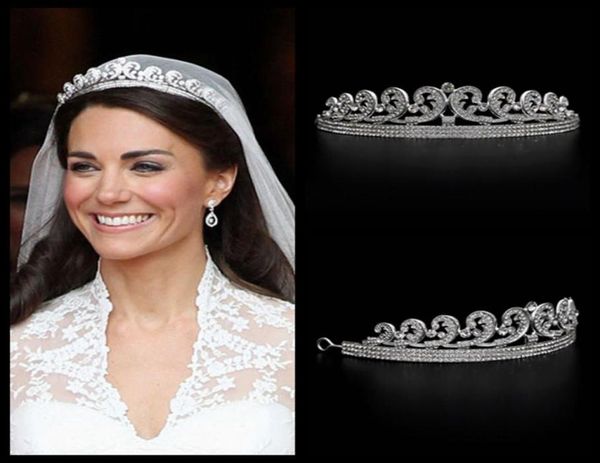 Kate William Royal Rhinestone Crystal Wedding Hair Crown Tiara Hair Bijoux Couronne de mariage ACCESSOIRES DE CRISTALS5818889