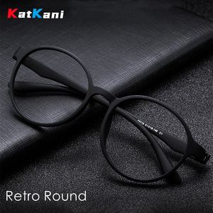 Katkani Retro Round Round Optical Prescription Mens and Womens Lunes Frame Ultralight confortable sans vis Glasse 240425
