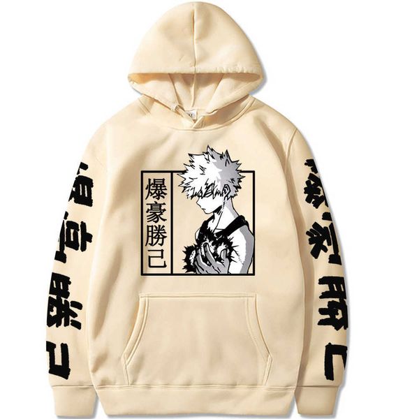 Katsuki Bakugo Sweat À Capuche Pull Décontracté Mignon Boku No Hero Academia Manga Hoodies Hommes Femmes Y0803 Y0804