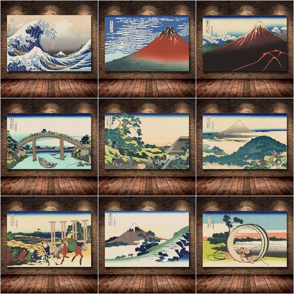 Katsushika Hokusai Great Wave Off Kanagawa Pintura em tela Pôsteres Imprimir Arte de parede Imagens modernas Sala de estar Decoração de casa Cuadros