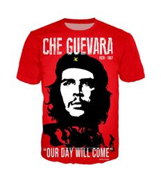 Kaus Grafiti Che Guevara Kaus Gambar Cetak 3d Kustom Pria Wanita Kaus Longgar Kasual Ala Jalanan Anime Musim Panas Homme 2206136907499
