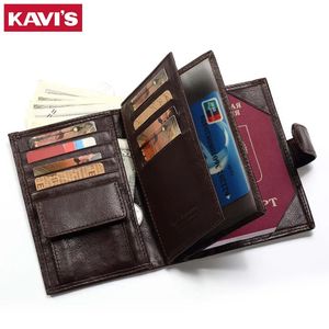 Kavis Véritable portefeuille en cuir homme porte-passeport porte-sac à main magique portefeuille de lance magique portomonee mini couvercle de chapelet 240529