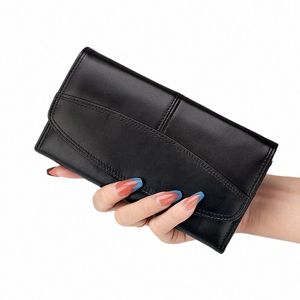 Kavis Nieuwe Fi Wall Wallets Brand Leather Lg Handy Wallet Purse Rfid Echt lederen vrouwelijke koppelingskaarthouder Carteras M4QK#